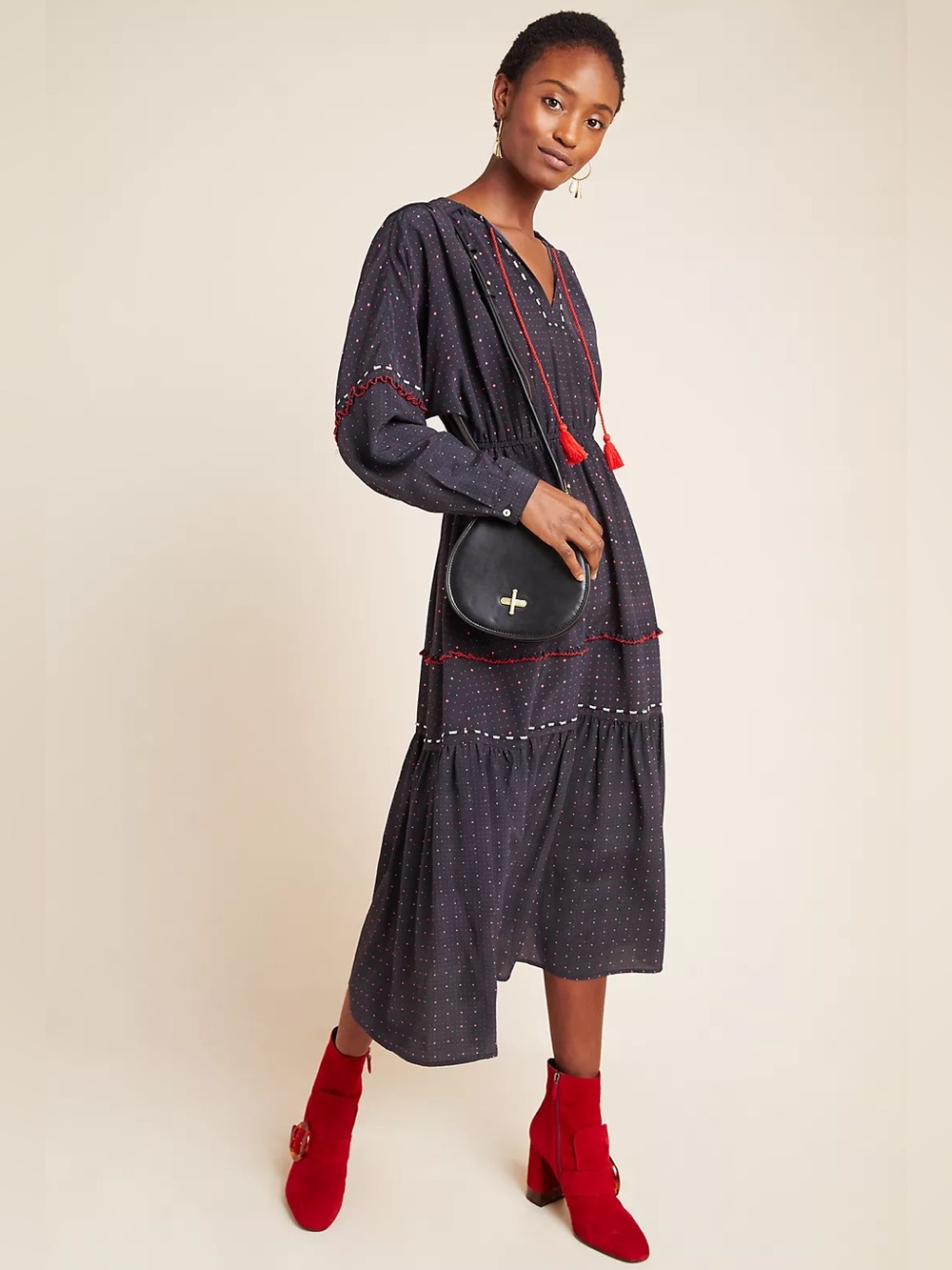 ANTHROPOLOGIE DOLAN ‘Lindy’ Embroidered Midi Dress